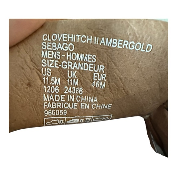 SEBAGO Clovehitch II Ambergold Men’s Boat Shoes Size 11.5 Waterproof Dri Flex - Picture 8 of 11